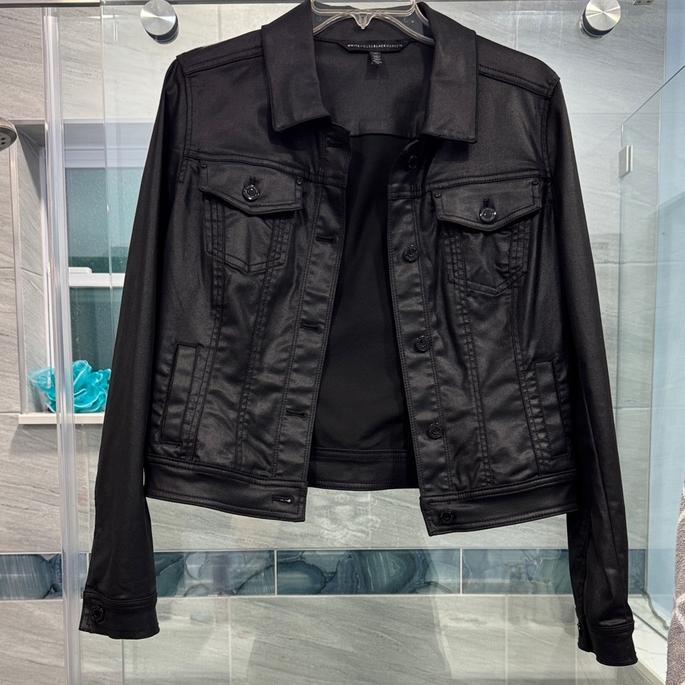 White House Black Market Midnight Black Denim Jacket